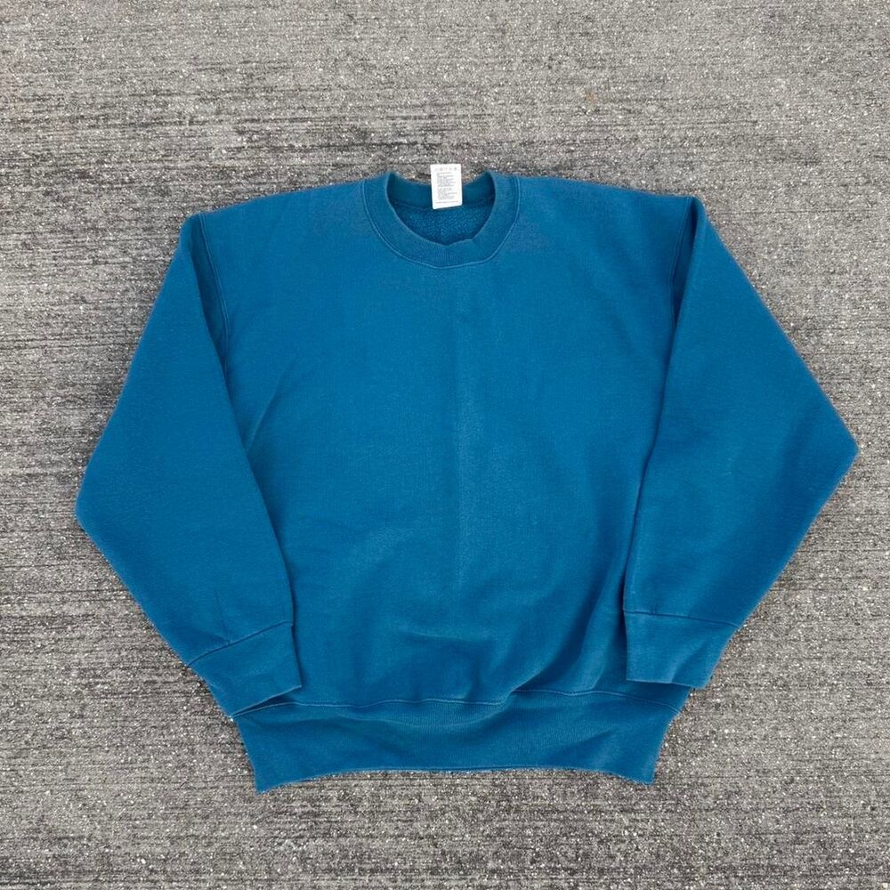 Vintage Munsingwear World Class Comfort Blank Crewneck Sweatshirt - Teal